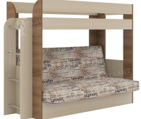 Двухъярусная детская кровать с диваном " Карамель 75"